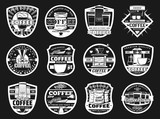 Coffee beans, scoops, turk and cup icons