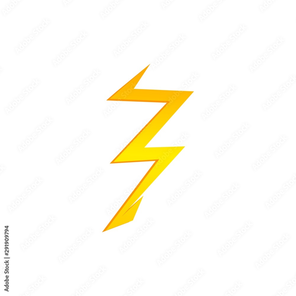 Lighting thunder bolt flash yellow icon set in flat style isolated on white background. Vector illustration eps10 Lighting thunder bolt flash yellow icon set in flat style isolated on white background. Vector illustration eps10