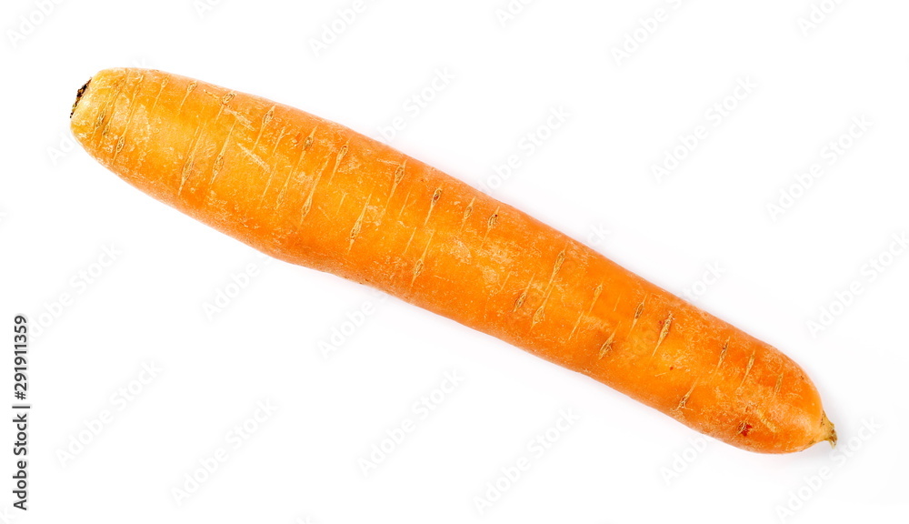 Carrot isolated on white background, top view Carrot isolated on white background, top view