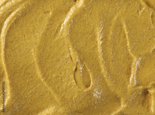Fototapeta Yellow mustard sauce, spread, background and texture