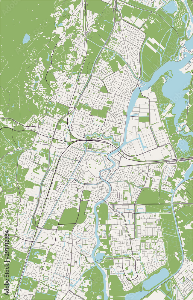 Fototapeta premium map of the city of Haarlem, Netherlands