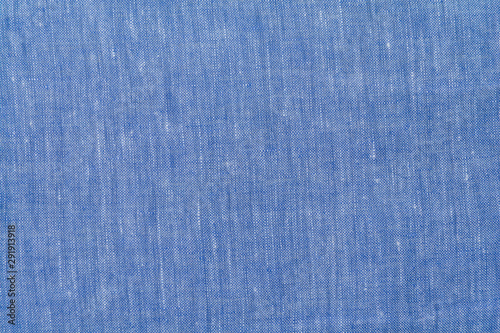 Light blue linen fabric background texture, close up