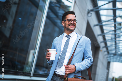 Businessman going to work