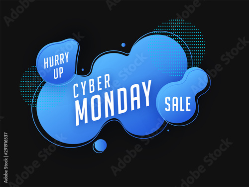Cyber Monday Sale banner or poster design with abstract elements.