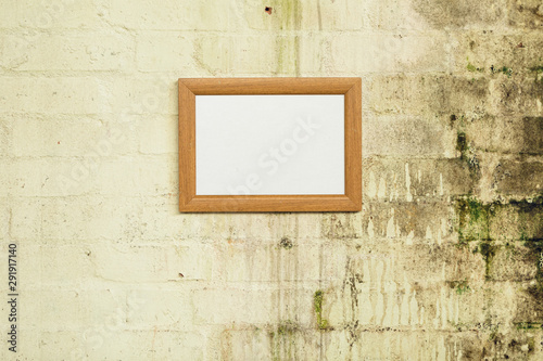 Blank picture hanging on a wall