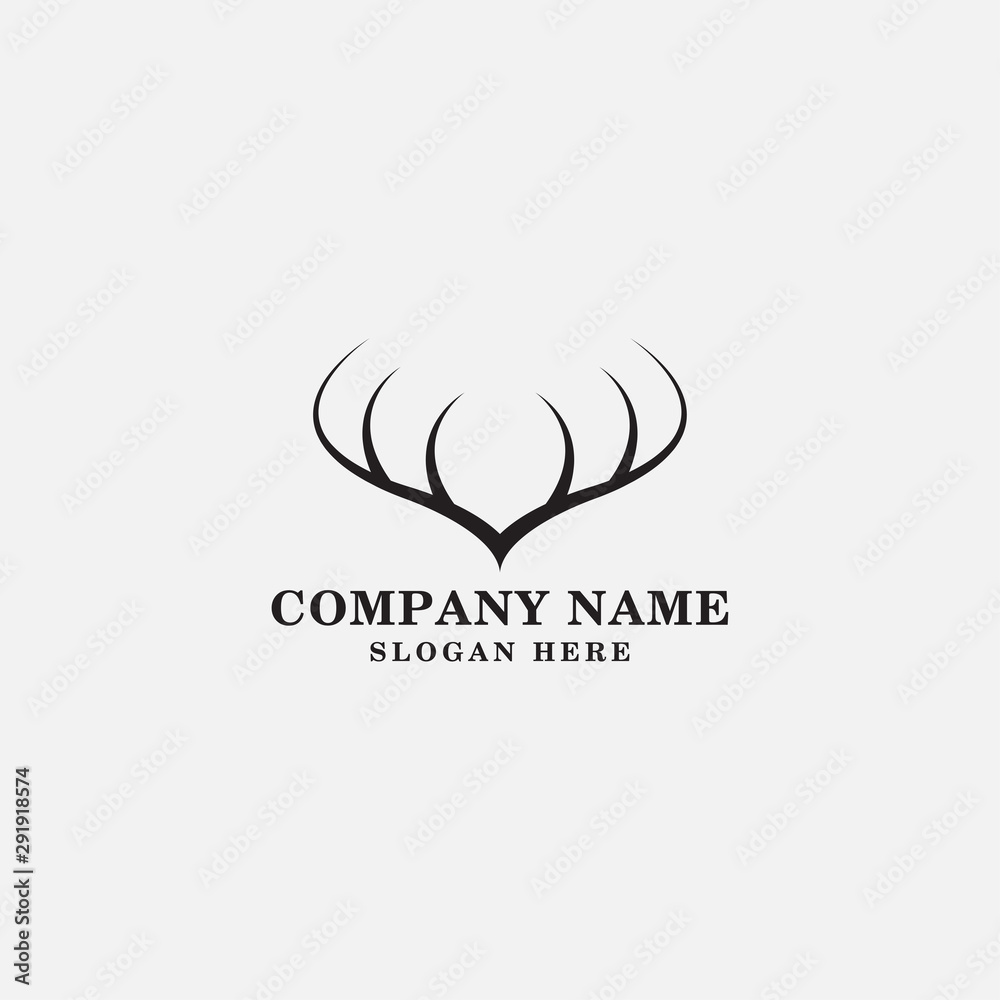 horn logo icon. vector deer design template. horn logo icon. vector deer design template.