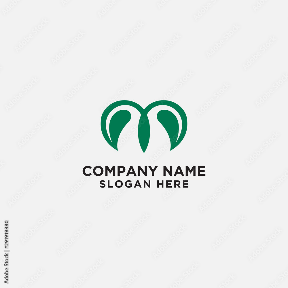 letter M logo icon. vector leaf template. letter M logo icon. vector leaf template.