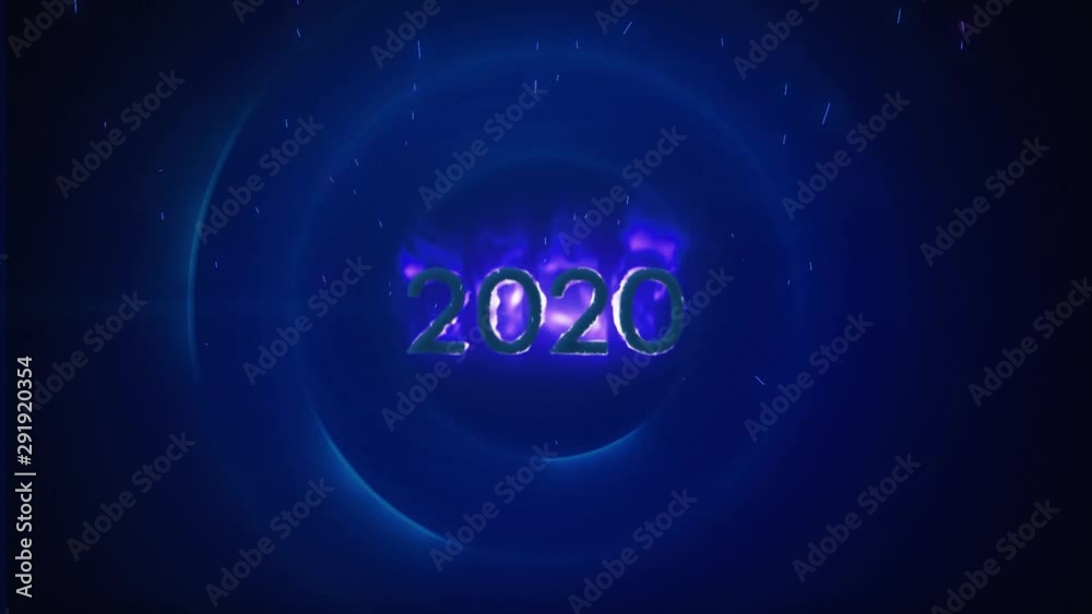 2020 in flames on blue background 2020 in flames on blue background