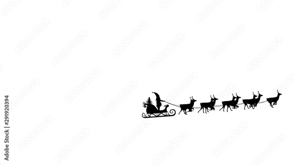 Santa Claus in sleigh pulled by reindeers Santa Claus in sleigh pulled by reindeers