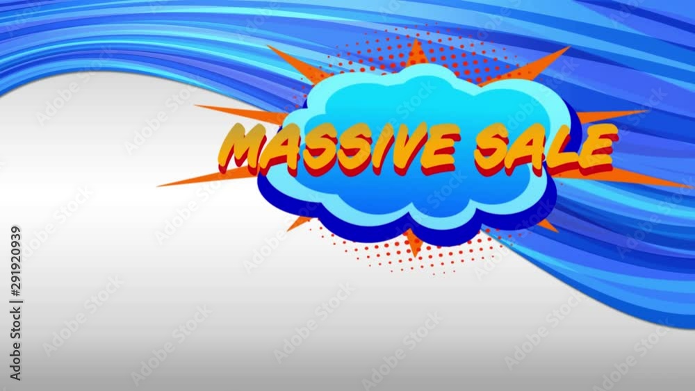 Massive saleÂ graphicÂ in turquoise cloud on white background