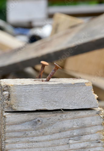 wood and nails on a construction site