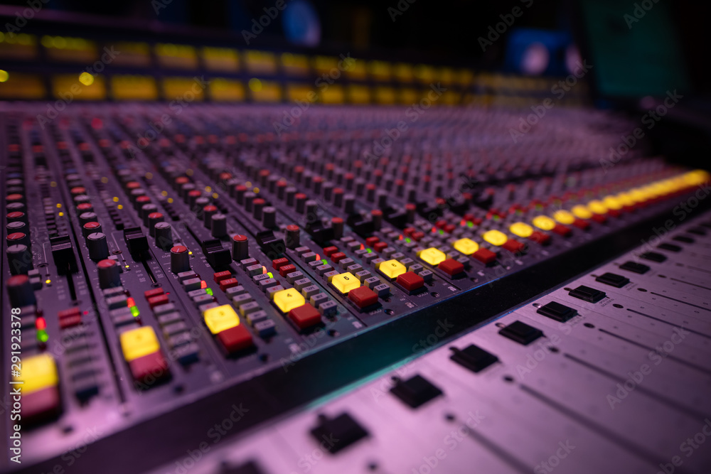 The mixing desk in a sound studio The mixing desk in a sound studio