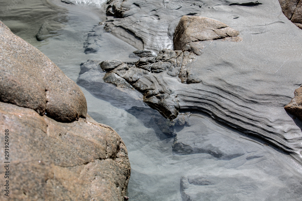 Bretonic Coast and Beach with Granite Rocks at the Cote de Granit Rose - Pink Granite Coast