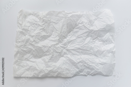 White wrinkled crumpled paper texture background