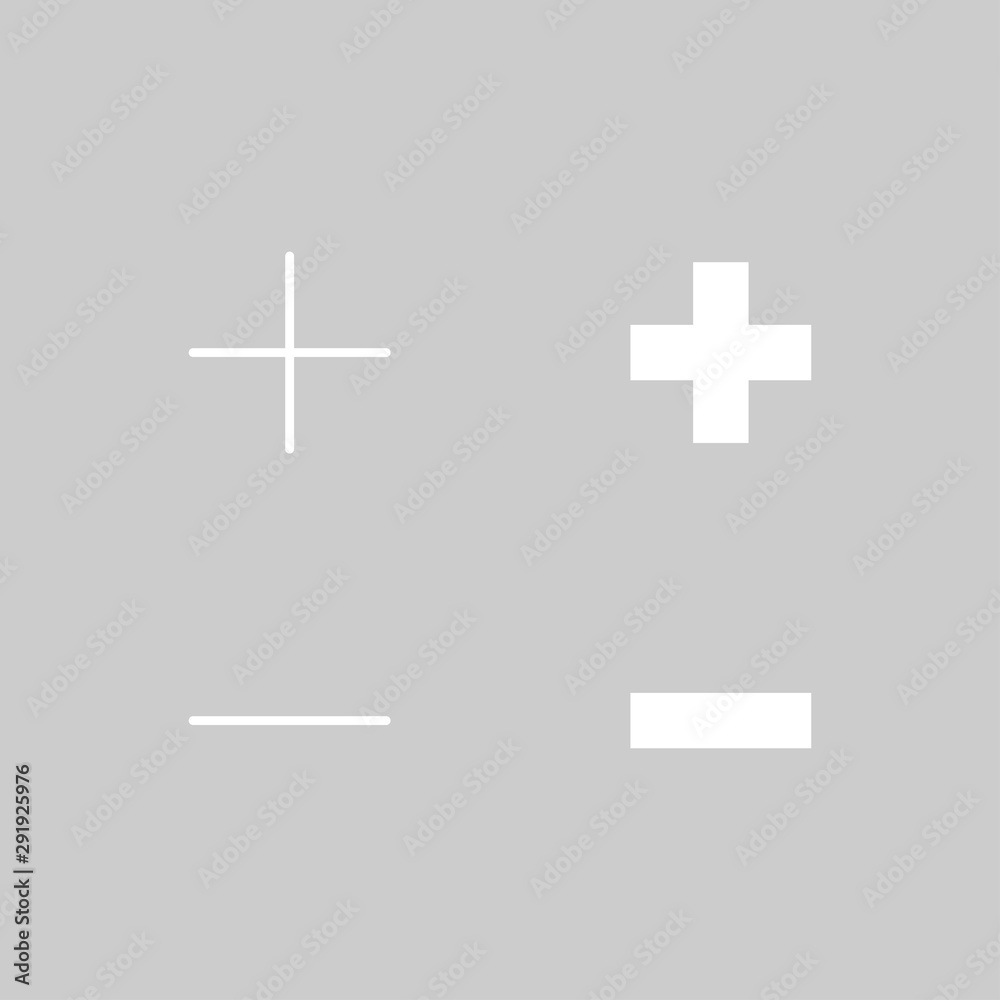 Obraz premium Plus and minus vector