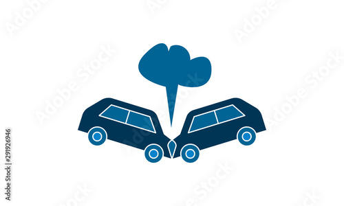 Car-to-car accident insurance icon for auto coverage and protection