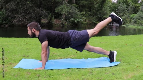 Man push ups leg up 2