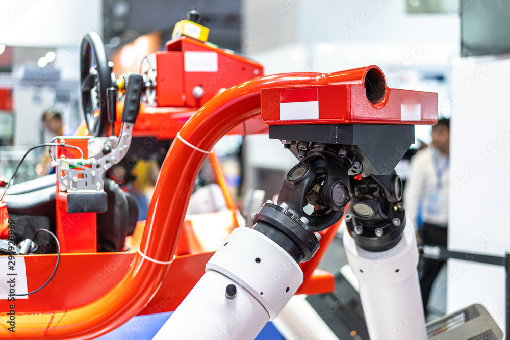 robot arm working in car factory robot arm working in car factory