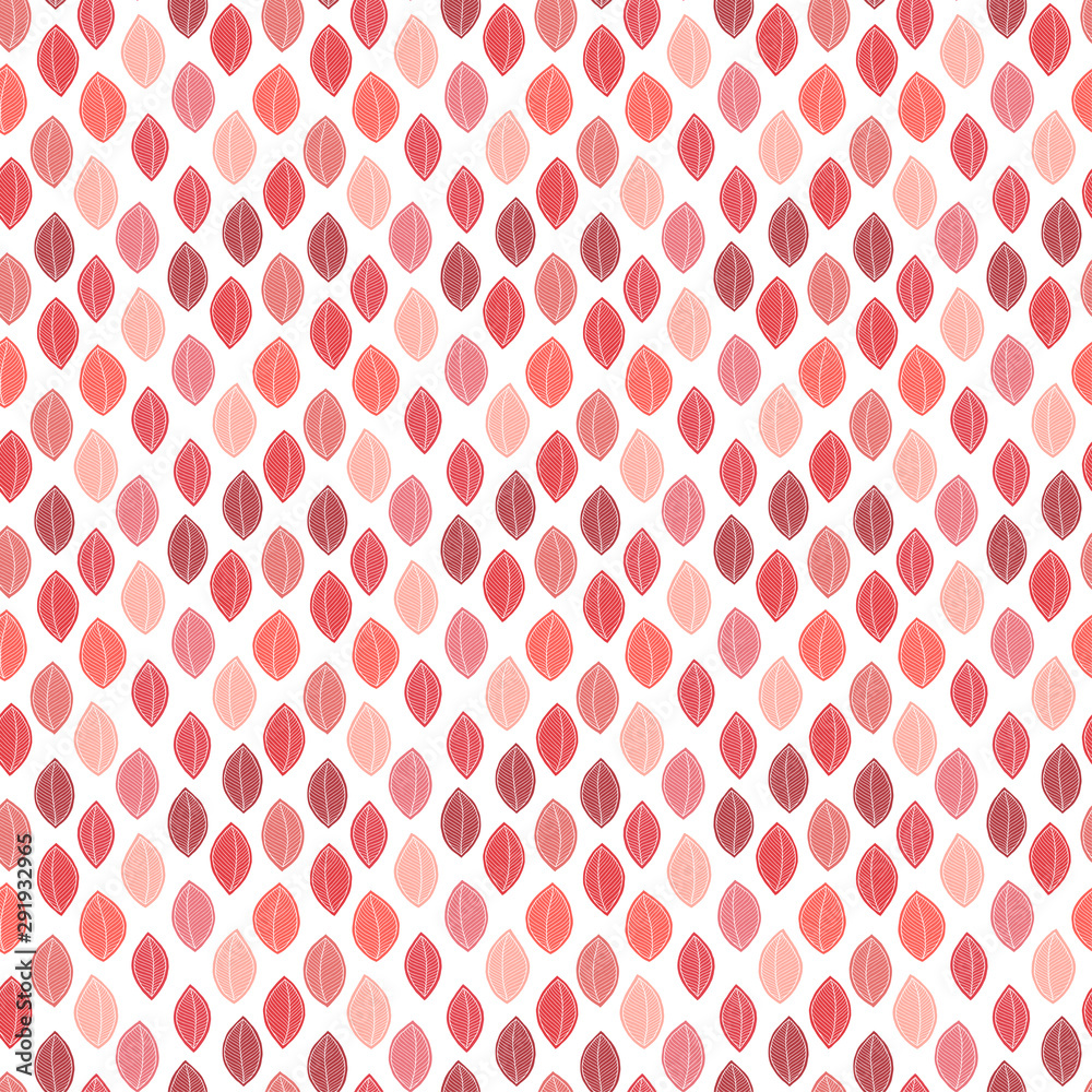 Seamless pattern with leaves in doodle style. Seamless pattern with leaves in doodle style.