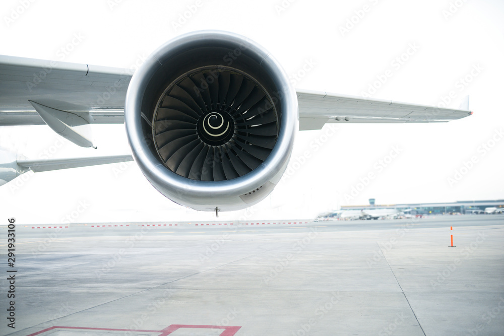 turbine airplane engine at the airport during the day turbine airplane engine at the airport during the day