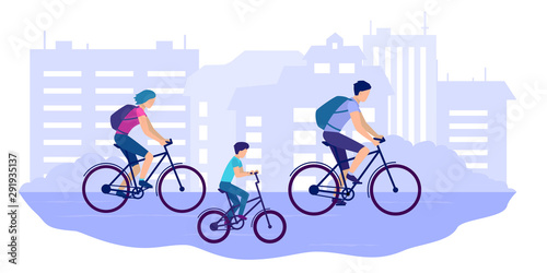 Happy active family.