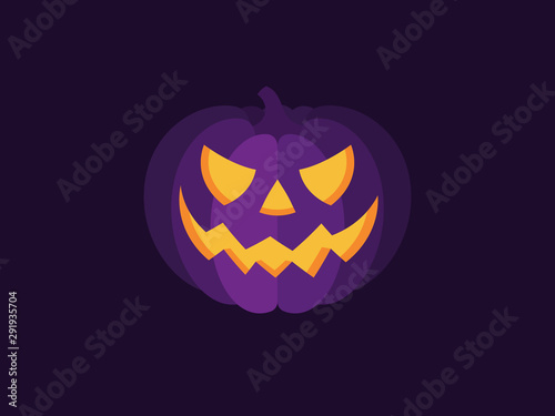 Halloween scary pumpkin. Carved pumpkin lantern