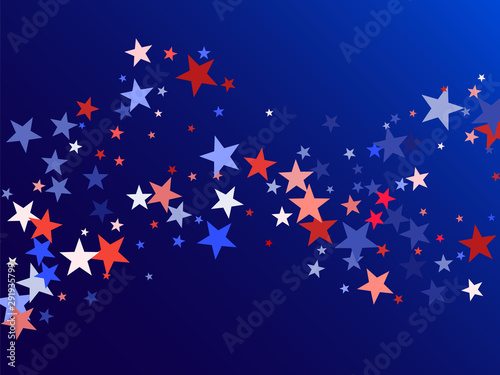 Flying stars confetti american symbols.