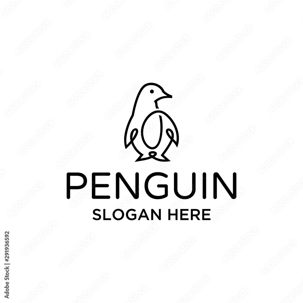Obraz premium Penguin logo vector gaphic design
