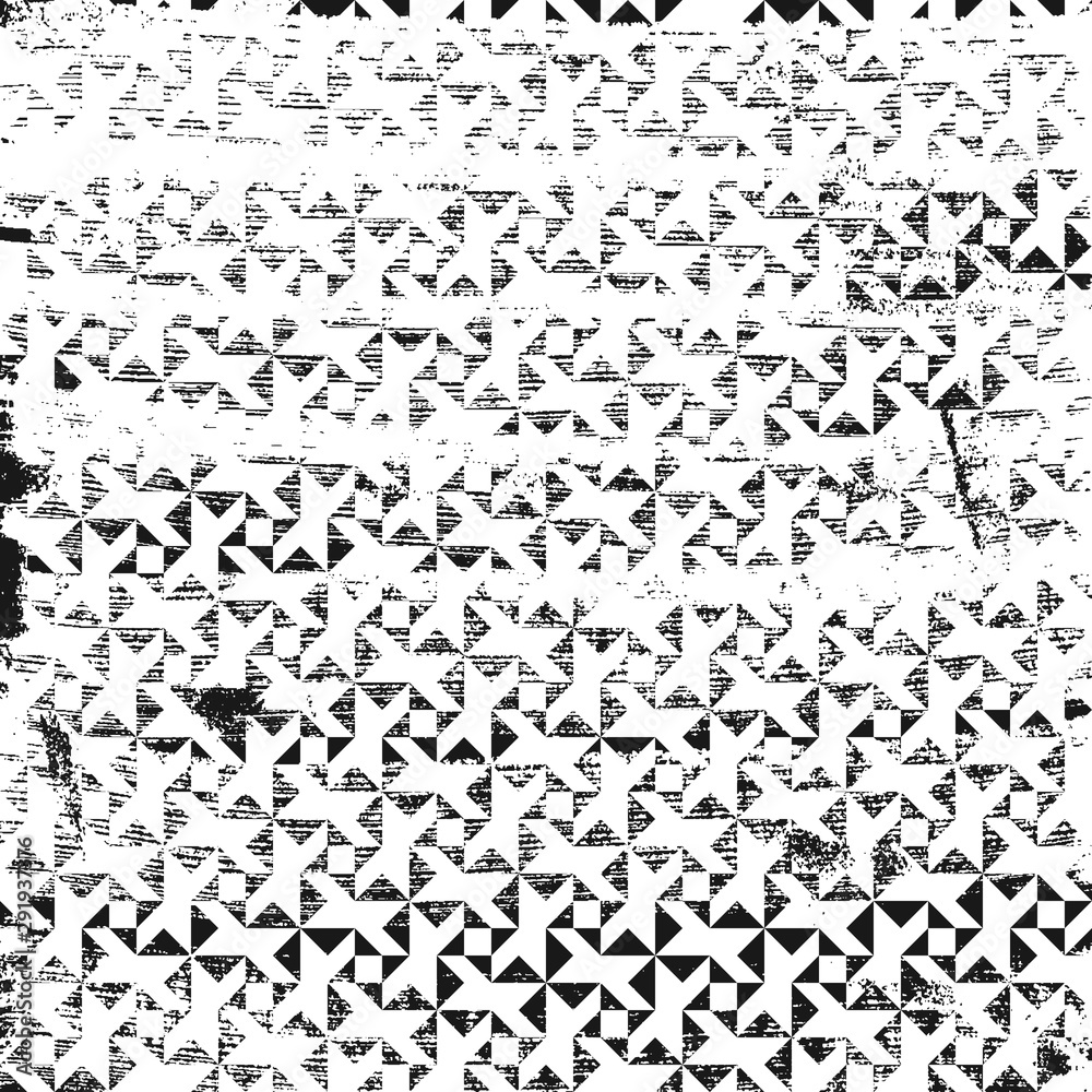 Grunge abstract geometric pattern with kaleidoscope elements. Square black and white backdrop. Grunge abstract geometric pattern with kaleidoscope elements. Square black and white backdrop.
