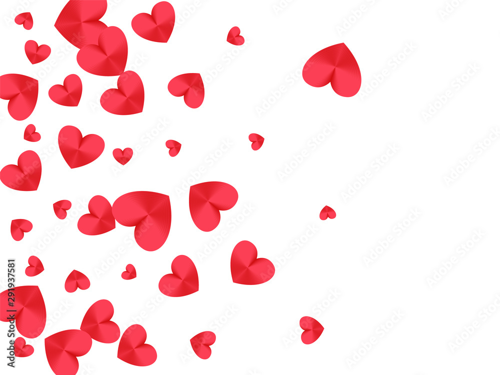 Red hearts confetti wallpaper pattern. Social media like vector symbols
