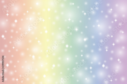 Soft pastel rainbow vector background with stars,- design element 