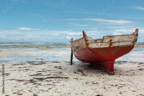 Old fisher boat on beach
