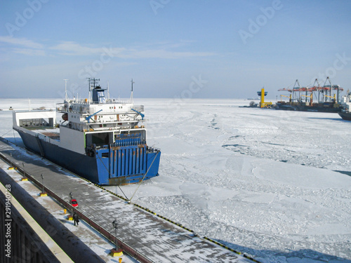 The Black Sea And The Port Water Area Are Chained By Ice