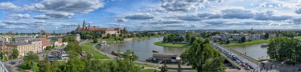 Panoramic view on Wawel - Wisla - Krakow
