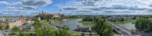 Panoramic view on Wawel - Wisla - Krakow
