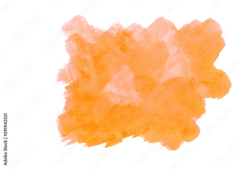 orange watercolor abstract background.Colorful strokes on white background.High resolution banner