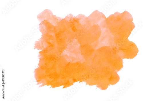 orange watercolor abstract background.Colorful strokes on white background.High resolution banner