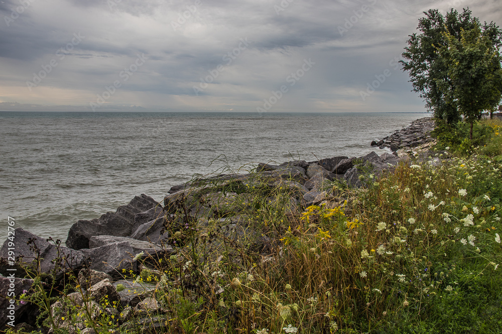 A Cloudy Day at Lake Michigan in Wisconsin