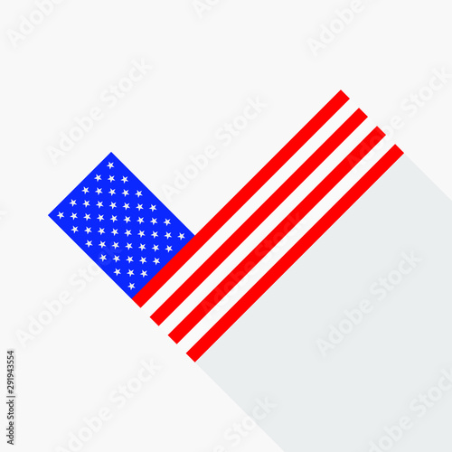 Political election voting poster USA flag check box Yes sign