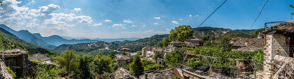 View of micro Papingon village  on a summer day, Ioannina, Greece