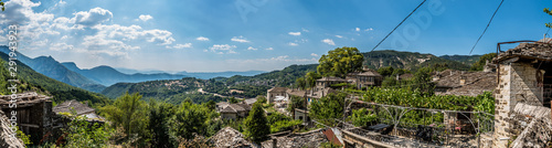 View of micro Papingon village on a summer day, Ioannina, Greece