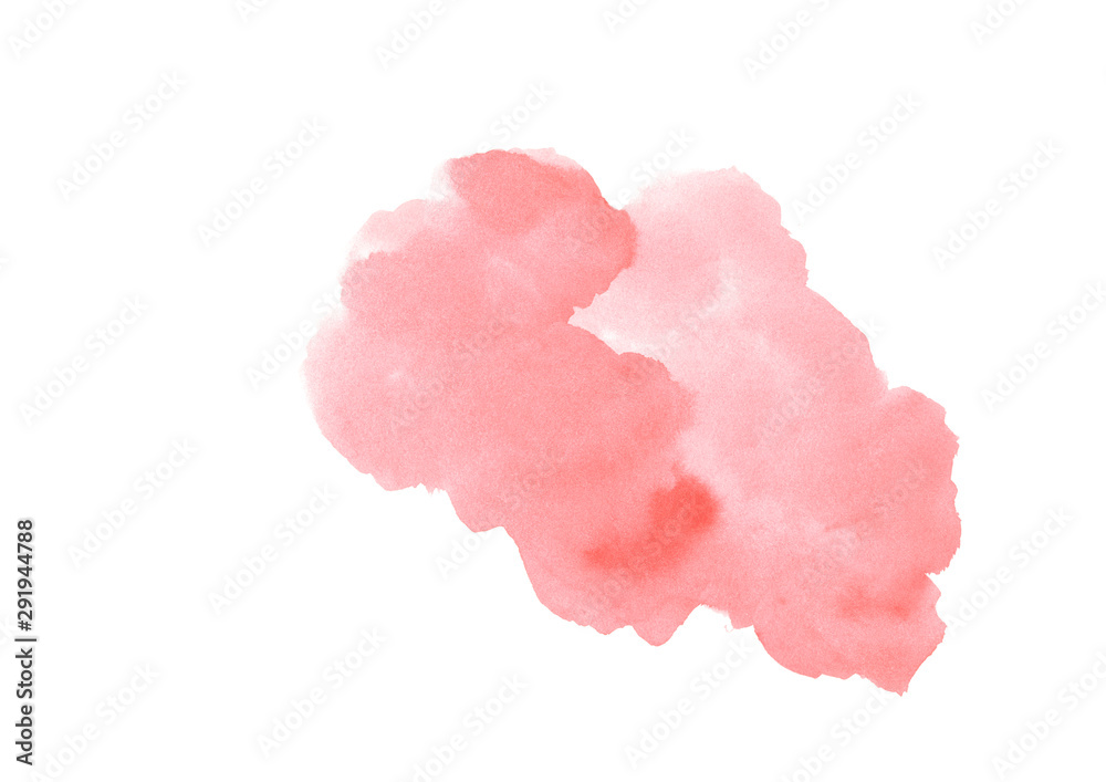 red gradient watercolor background.Brush strokes on white background