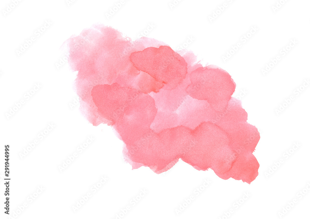 red gradient watercolor background.Brush strokes on white background