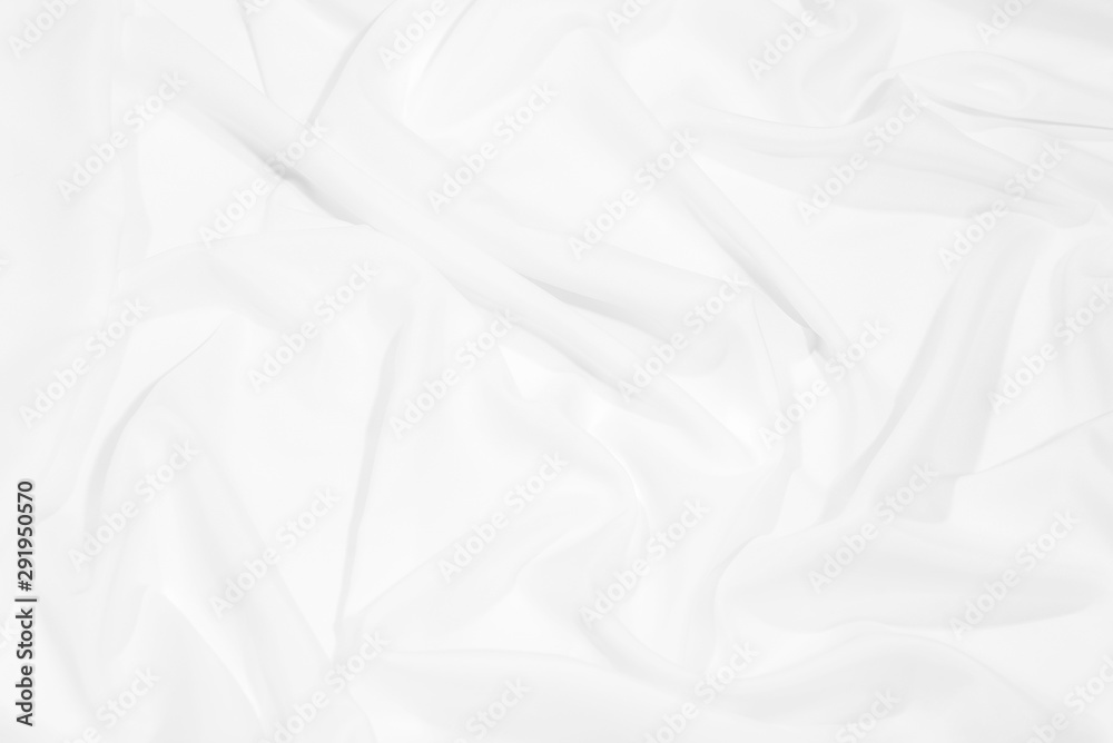 White fabric, cloth wave texture background, Empty space. / Soft image.