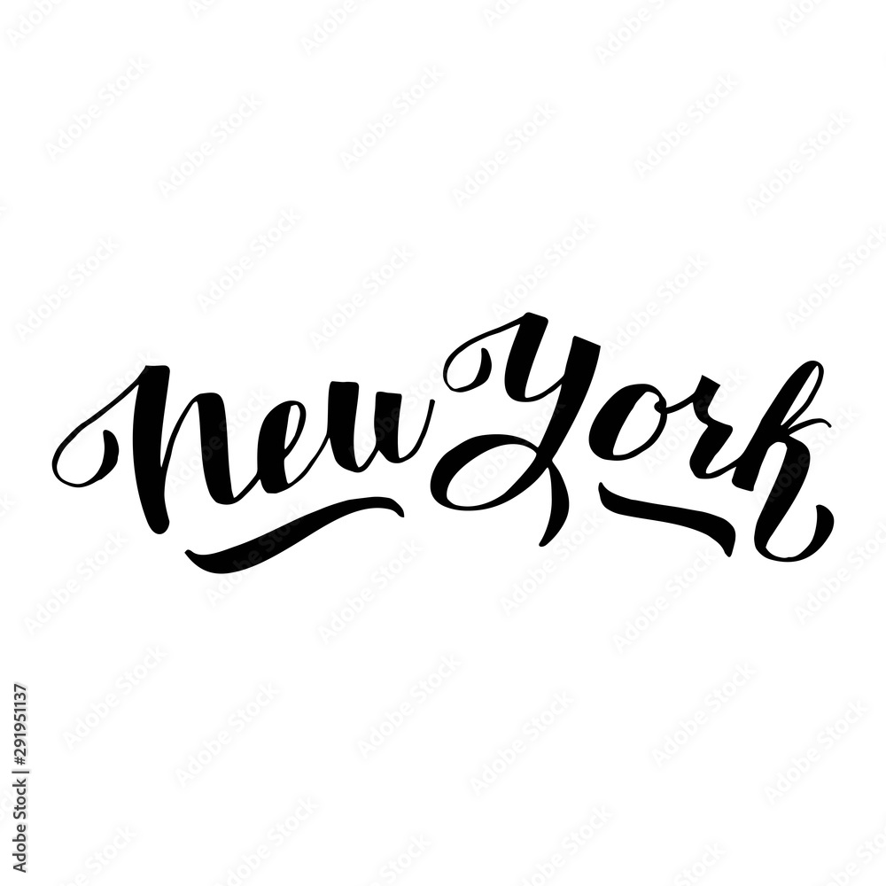 New York logo design. Trendy lettering text font. Print for card, t-shirt, mug, souvenir. Vector eps 10.
