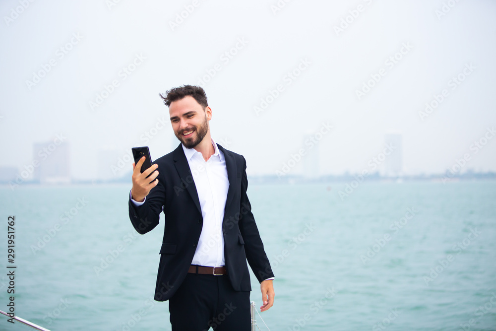businessman working and using his 