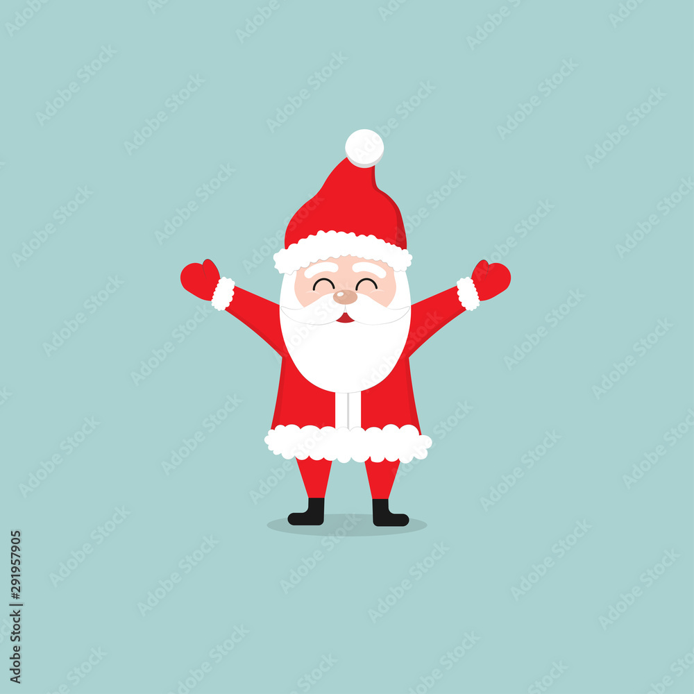 Smiling Santa Claus cartoon character .Vector illustration in flat style.10 eps. Smiling Santa Claus cartoon character .Vector illustration in flat style.10 eps.