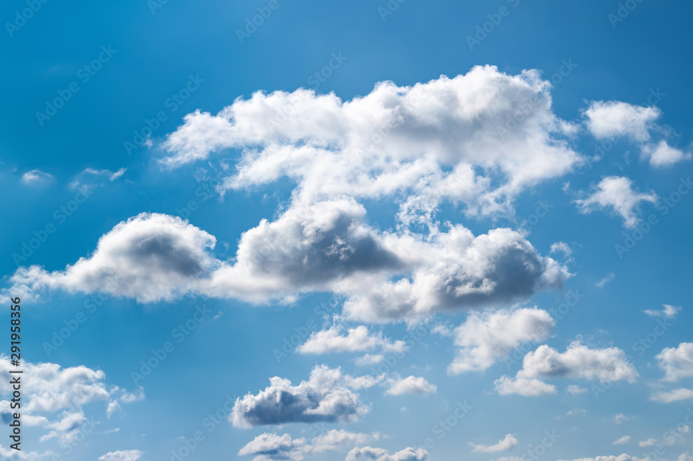 Fototapeta premium Leaden clouds on a blue sky in autumn.