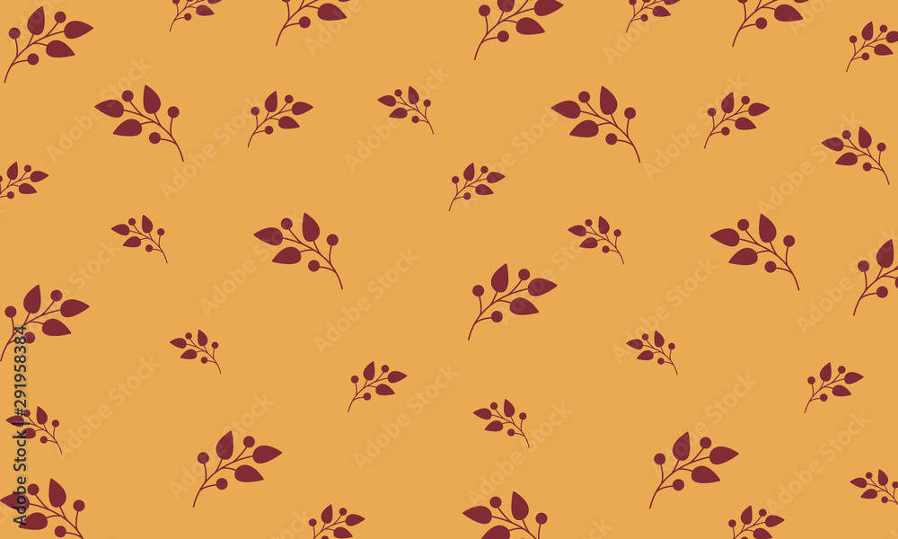 Floral Pattern On Yellow Background