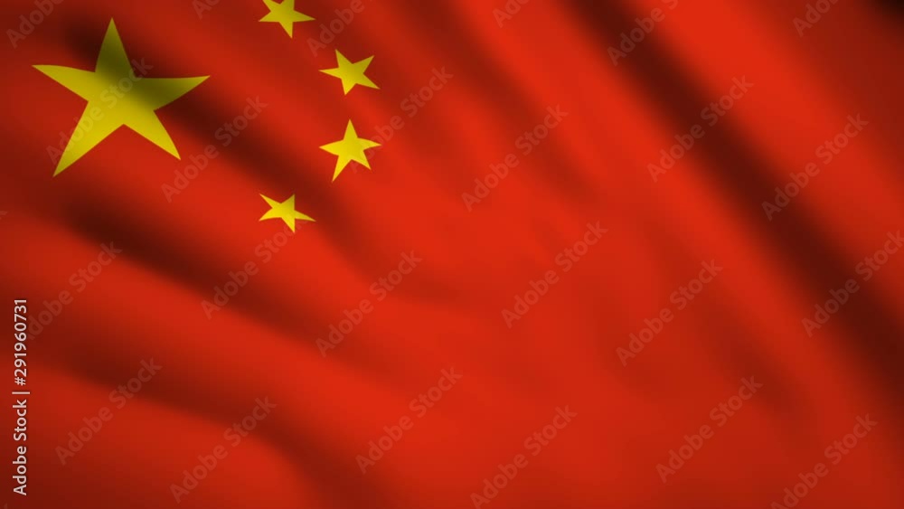 China flag Motion video waving in wind. Flag Closeup 1080p HD footage China flag Motion video waving in wind. Flag Closeup 1080p HD footage